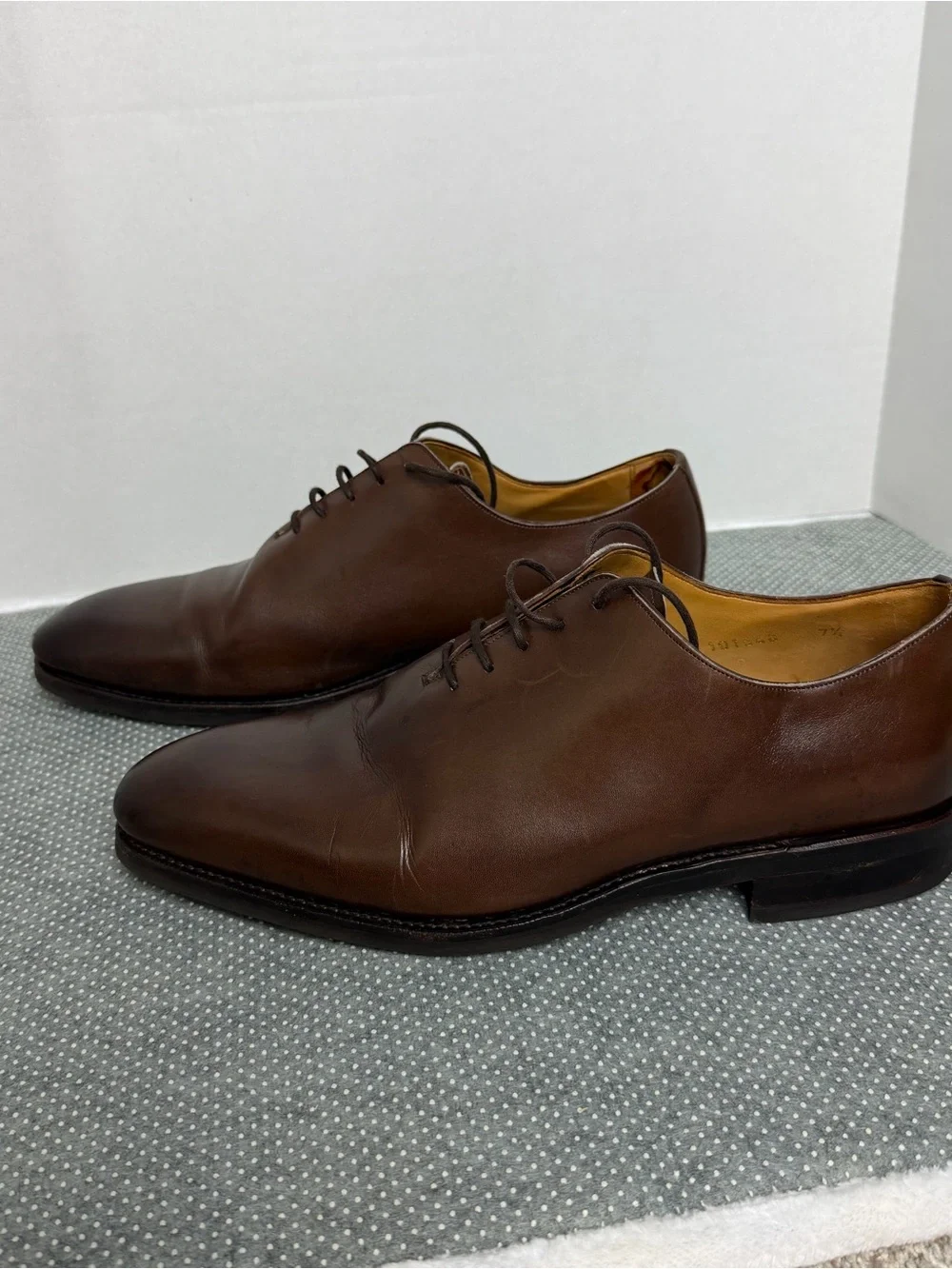 Meermin Mallorca Goodyear Welted Brown Leather Derby Shoes Size 7.5